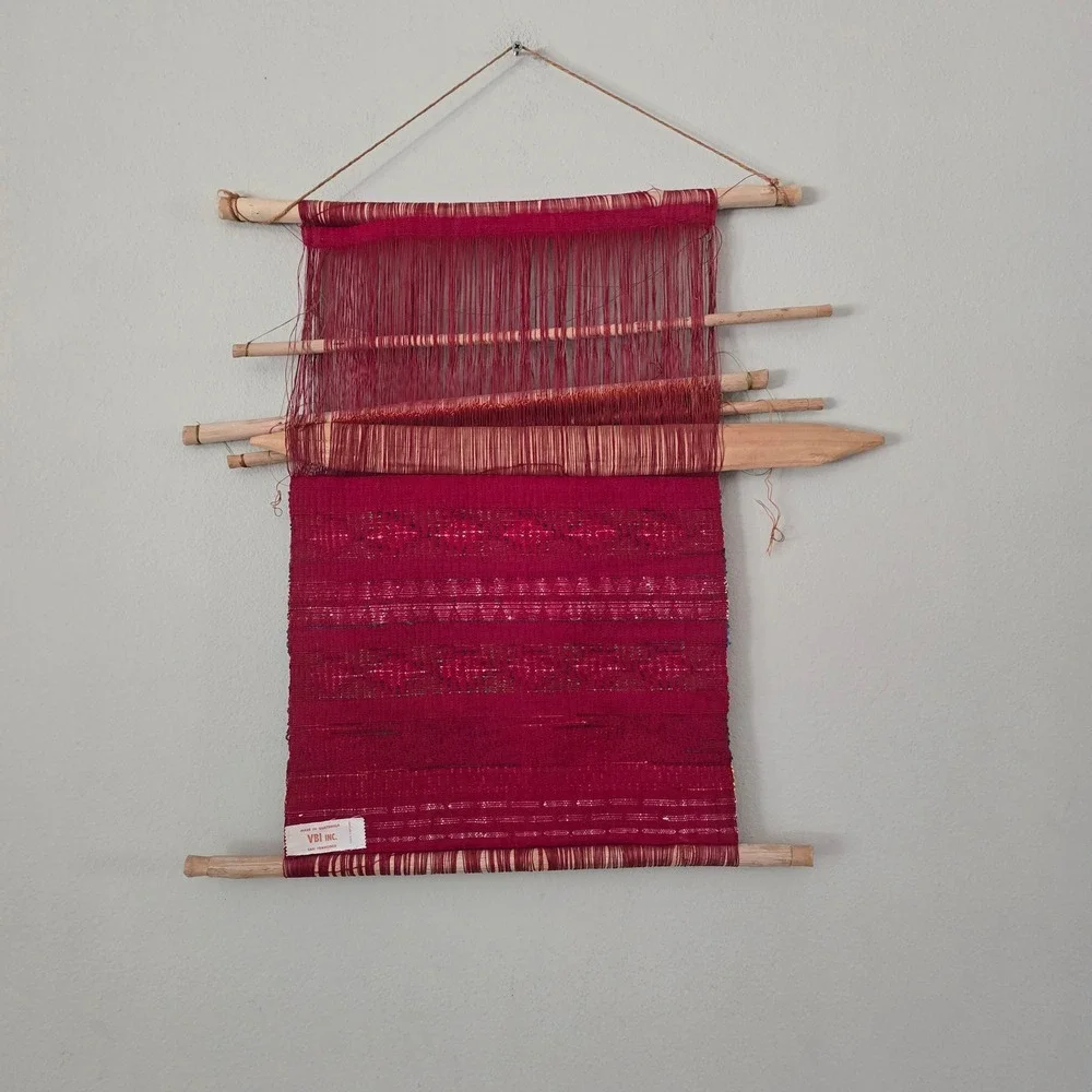 VBI Inc Guatemalan Handwoven Backstrap Loom Textile Wall Hanging Art